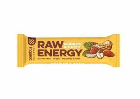 Barretta energetica cruda arachidi e datteri senza glutine 50g - Bombus