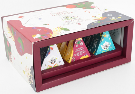 Collezione di tè natalizi biologici in piramidi (Benessere – 3 gusti) (12 x 2 g) 24 g – English Tea Shop