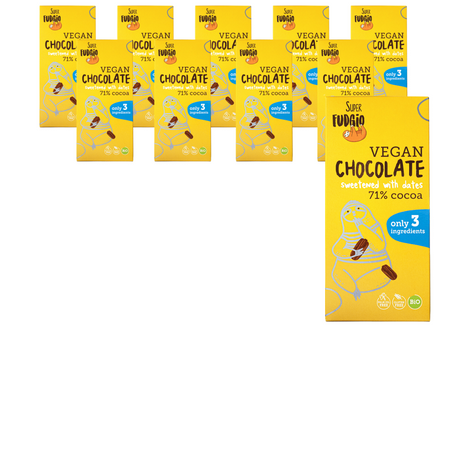 SET 10 x Cioccolato senza glutine zuccherato con datteri bio 80 g
