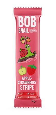 Snack Stripe mela e fragola senza zuccheri aggiunti, senza glutine 14 g - Bob Snail – Eco-snack
