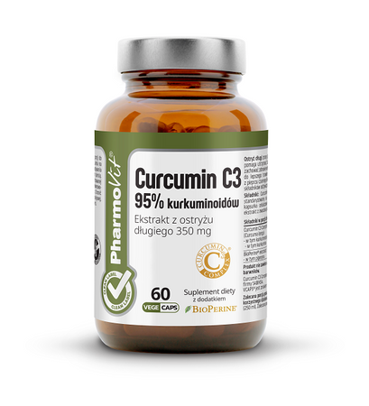 Integratore alimentare di curcumina 60 capsule 27,3 g (etichetta pulita) - Pharmovit