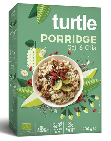 Porridge biologico senza glutine con bacche di goji e semi di chia 400 g – Turtle