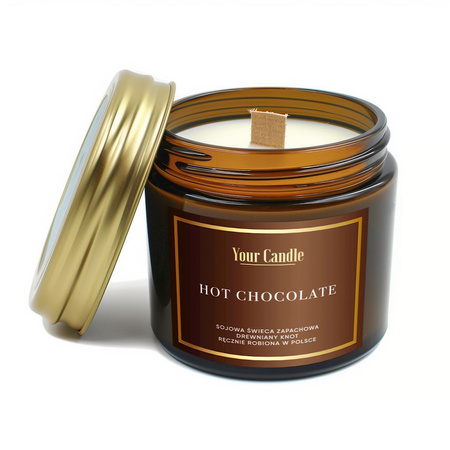 Candela profumata di soia Hot Chocolate con stoppino in legno 120ml - Your Candle