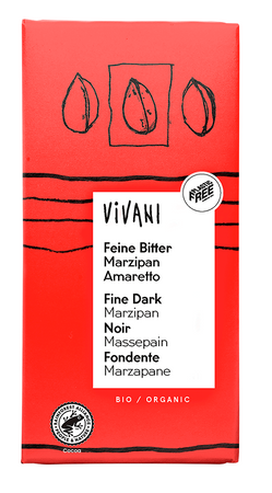 Cioccolato fondente con marzapane all'amaretto Biologico 100 g – Vivani