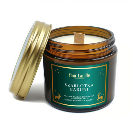 Candela profumata di soia con stoppino in legno Torta di mele della nonna 120ml - Your Candle