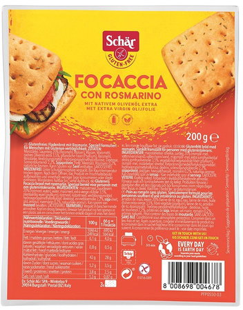 SET 5 x Focaccia al rosmarino, senza glutine 200 g