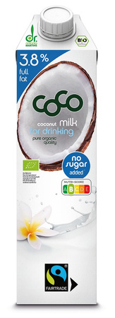 Latte di cocco - latte di cocco da bere 3,8 % di grassi senza zuccheri aggiunti bio equosolidale 1 l - Coco (Dr Martins)