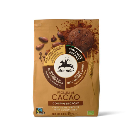 Biscotti al cacao con granella di cacao Fair Trade Biologico 250 g – Alce Nero