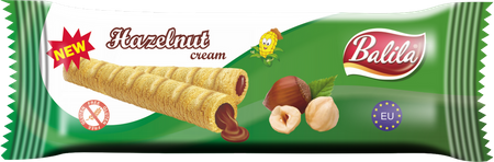 Rotolini di mais ripieni di crema alla nocciola senza glutine 18 g – Balila