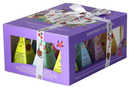 Collezione di tè alla frutta bio piramidale (superfrutti - 6 gusti) (12 x 2 g) 24 g - english tea shop bio