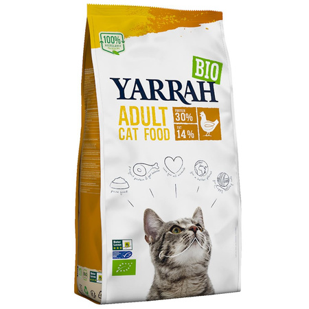 Cibo per gatti adulti con pollo bio 800 g - Yarrah