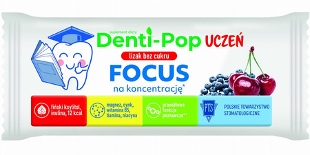 Pallina di lecca-lecca al gusto di ciliegia e mirtillo per concentrazione senza zucchero e senza glutine, integratore alimentare 6 g - Mniam Mniam Starpharma