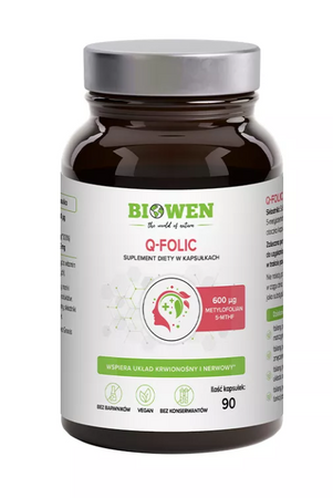 Q-folic acido folico metilato 5-MTHF 600 µg integratore alimentare 90 capsule - Biowen