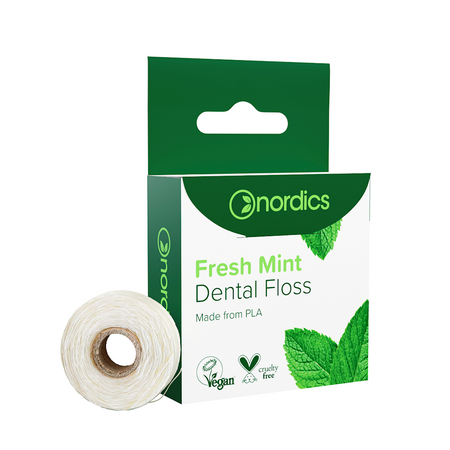 Filo interdentale in plastica PLA alla menta 50 m - Nordics