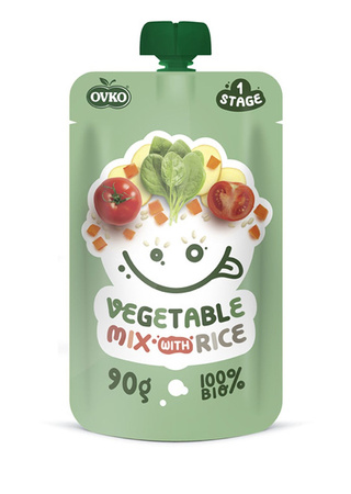 Pasto di verdure miste con riso dal 6° mese Biologico 90 g – Ovko