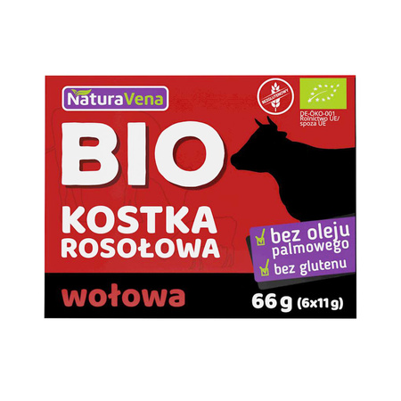 Dado da brodo di manzo senza glutine biologico 66 g – Naturavena