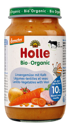 Verdure con vitello senza zuccheri aggiunti dal 10° mese Demeter Biologico 220 g vasetto – Holle