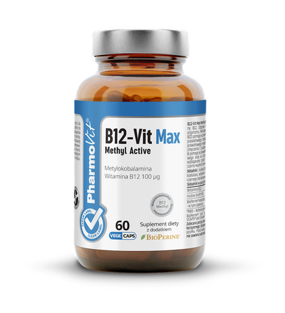 Integratore alimentare di vitamina B12 60 capsule 17,4 g (etichetta pulita) - Pharmovit