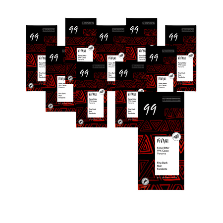 SET 10 x Cioccolato amaro 99% cacao bio 80 g