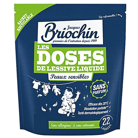 Capsule lavatrice senza profumo per pelli sensibili (22 pz.) – Briochin