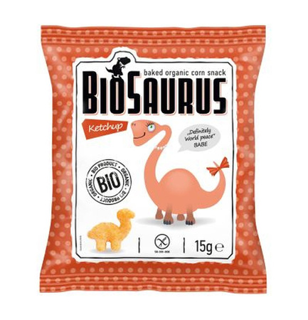 Soffietti di mais al ketchup senza glutine Biologici 15 g – Biosaurus