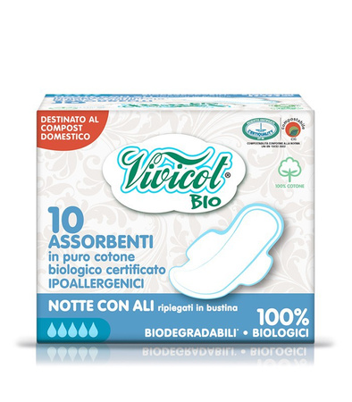 Assorbenti con alette notte 10 pezzi - Vivicot