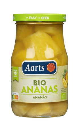Pezzi di ananas in sciroppo leggero bio 350 g (190 g) (barattolo) - aarts
