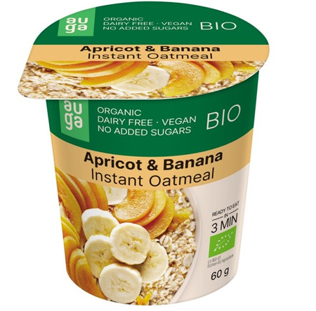 Porridge integrale Biologico con albicocche e banana 60 g – Auga
