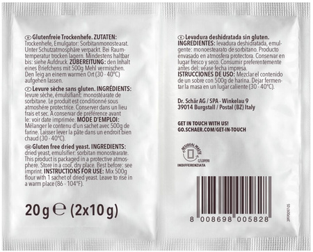 SET 50 x Lievito secco senza glutine 20 g - Lievito 