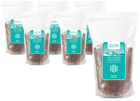 SET 6 x Sale nero kala namak macinato finemente 1 kg