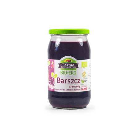 Borsch rosso su lievito madre di barbabietole in salamoia, senza glutine bio 720 ml (vasetto) - farma świętokrzyska