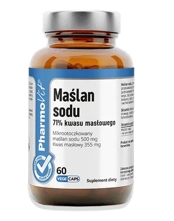 Integratore alimentare di butirrato di sodio senza glutine 60 capsule - Pharmovit (etichetta pulita)