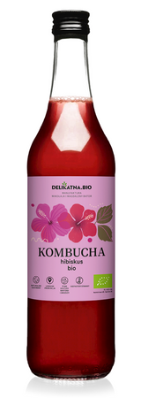 Kombucha z hibiskusem bezglutenowa BIO 500 ml