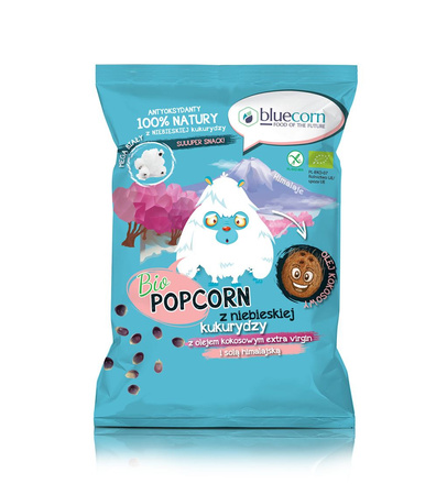 Popcorn di mais blu con olio di cocco biologico 50 g – Bluecorn