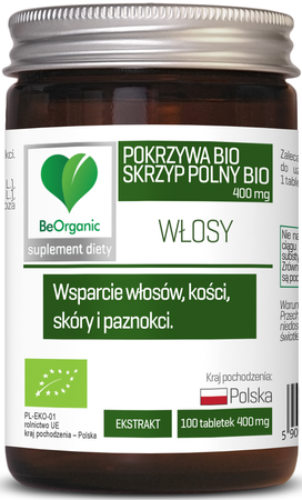 Equiseto + estratto di ortica bio integratore alimentare 100 compresse (400 mg) - BeOrganic