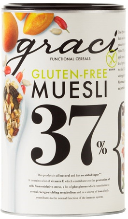 Muesli 37% di frutta secca e semi senza glutine 400 g – Graci
