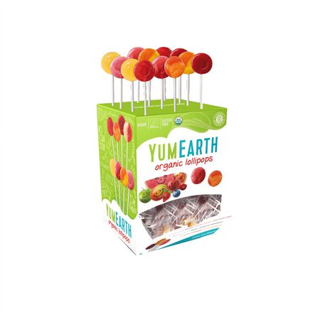 Lecca-lecca alla frutta con Vit. C – melagrana, anguria, mango biologici, 100 pezzi – Yumearth