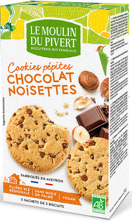 Biscotti al cioccolato e nocciole bio 175 g - Le Moulin du Pivert