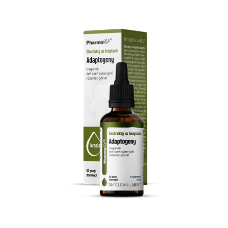 Estratti in gocce adaptogeni integratore alimentare senza glutine 30 ml - Pharmovit (etichetta pulita)