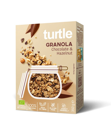 Granola cioccolato e nocciole senza glutine biologica 350 g – Turtle