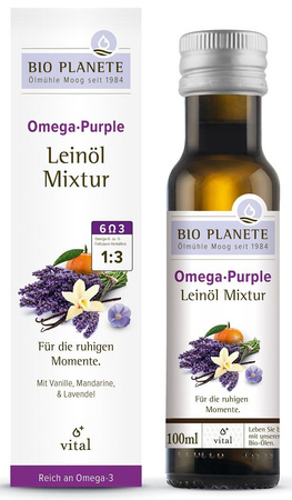 Omega purple - miscela con olio di lino (mandarino, vaniglia, lavanda) biologico 100 ml – Bio Planete