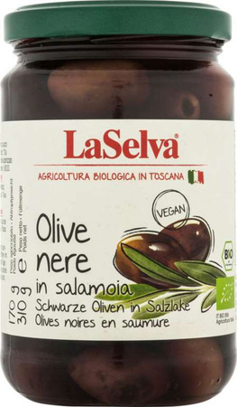 Olive nere Biologiche in salamoia 310 g – La Selva