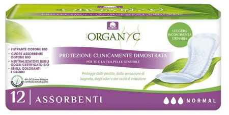 Assorbenti Urologici per l'Incontinenza Urinaria, Normal, 12 pz. BIO – Organyc