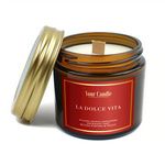 Candela di soia profumata con stoppino in legno la dolce vita 120 ml - Your Candle