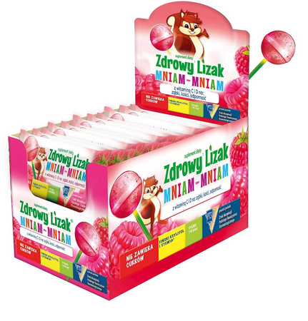 Lecca lecca al lampone con vitamina D e C senza glutine Mniam Mniam 6 g – Starpharma