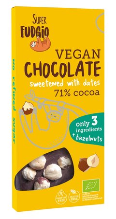 Cioccolato dolcificato con datteri e nocciole senza glutine Me Gusto BIO 100 g – Super Fudgio