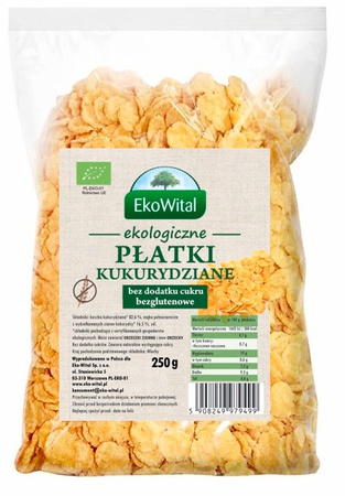 Fiocchi di mais senza zuccheri aggiunti, senza glutine, BIO 250 g – Ekowital