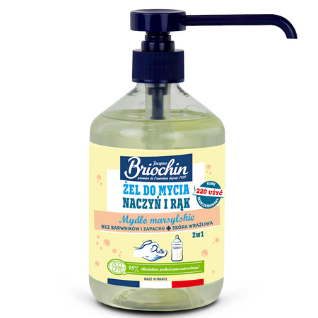 Gel per piatti e mani a base di sapone di Marsiglia ECO 500 ml – Briochin