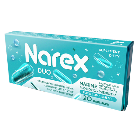 Probiotico Narine Duo Integratore alimentare, 20 capsule – Narex