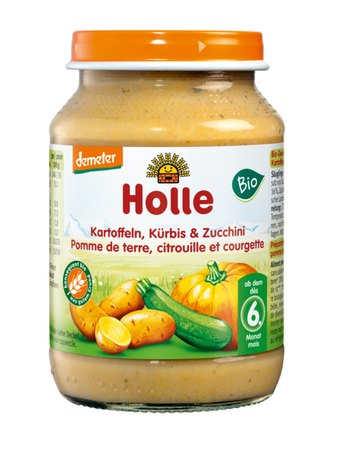 Cena senza glutine a base di zucca - zucchine - patate da 6 mesi Demeter BIO 190 g (vasetto) - Holle